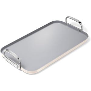 Caraway Double Burner Griddle - 19x12 Griddle Pan - Non-Stick Ceramic Coated - Non Toxic, PTFE & PFOA Free - Oven Safe & Compatible with All Stovetops - Cream