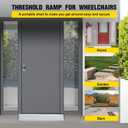 Door Threshold Ramp 1" Rise Door Ramp Aluminum Entry Ramp or Doorways Rated 800 lbs Load Capacity forWheelchair Scooters Power Chairs Walkers Metallic