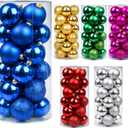 24ct Blue Christmas Ball - 1.57 Inch Shatterproof Christmas Tree Decoration Ornaments Hanging Ball for Xmas Tree, Holiday, Wedding, Party