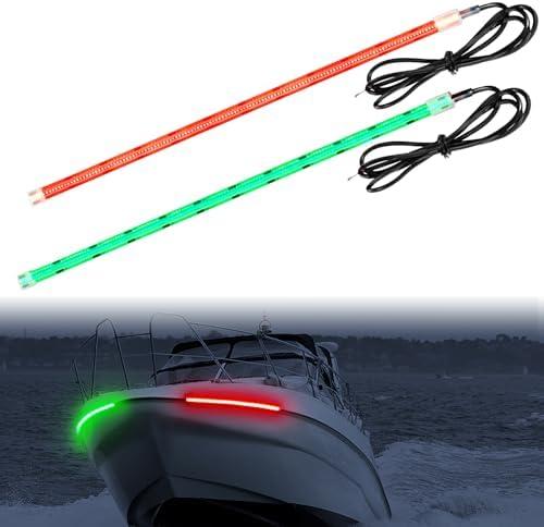 Obcursco Boat Navigation Lights, 12V COB LED Red and Green IP68 Waterproof Bow Lights for Kayak, Jon, Bass Boat, Fishing, Pontoon, and Marine,Pack of 4