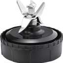 Blender Blade Fit for Ninja, Replacement Parts 6 Fin Male Blade with Rubber Gasket, Blender Accessories Compatible with Nutri Ninja Auto IQ BL620C BL660 BL740 BL780 QB3000, Only Fit 16oz Cups