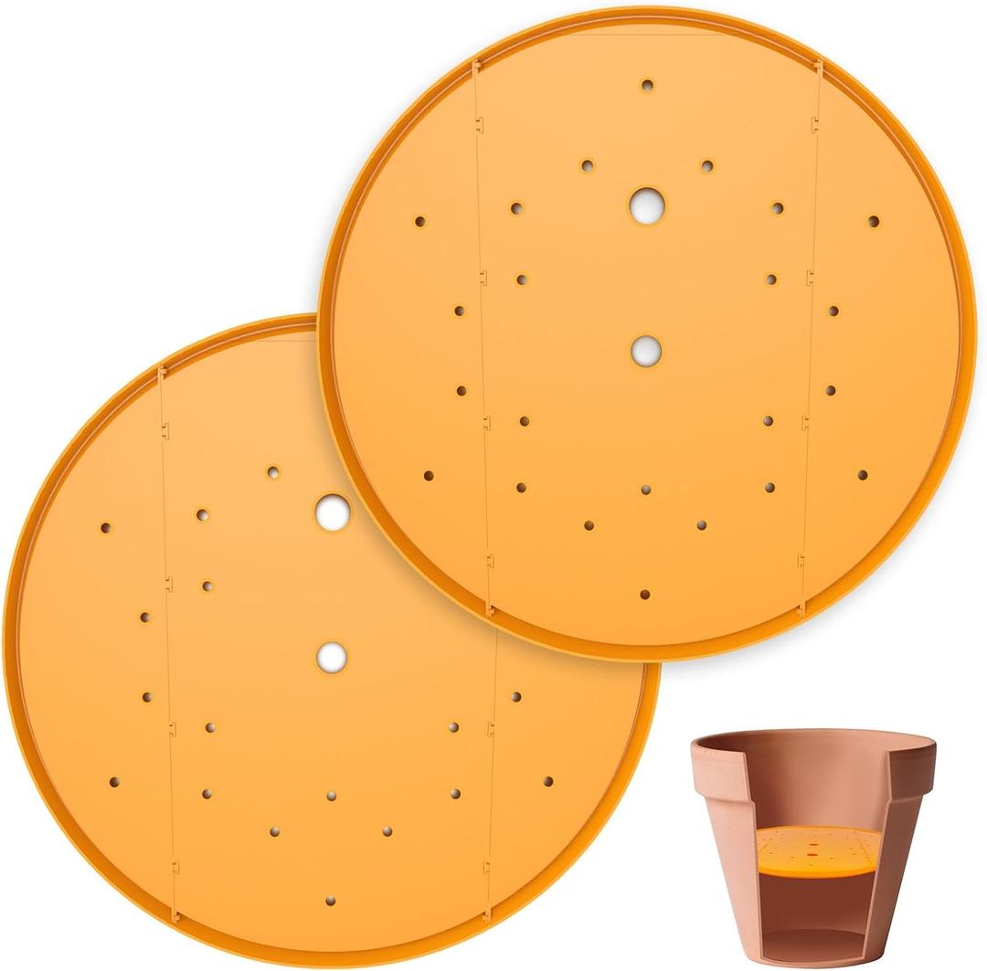 Lettry 2Pcs Planter Inserts for Large Pots, 18" Round Plastic Planter Insert with Drainage Holes for Place Inside Planters to Use Less Potting Soil for Tall Flower Pots Plant Containers (18inch)