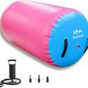 Gymnastics Air Barrel Roller, Inflatable Tumbling Roller Air Mat, Ergonomic Yoga Training Equipment, Barrel Trainer with Pump for Backhandspring, Cheerleading, Home, Gym & Yoga Practice-Multiple Sizes 2.6FT3.5FT Length