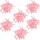 6 Inch Pink Curly Bows for Gift Wrapping Set of 6, Self Adhesive Bows Pink Gift Bows for Presents, Satin Ribbon Bows for Birthday, Wedding, Christmas, Bridal Shower, Gift Wrap Accessory
