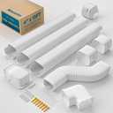 4" 13Ft Mini Split Line Set Cover with Flexible Duct, Upgrade PP Decorative Paintable Lineset Cover Kit, 39.37" per Straight Duct, for Minisplit, Air Conditioner, Central AC, HVAC