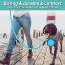 COOYOO 2 Pack Dog Leash 5 FT Heavy Duty - Comfortable Padded Handle - Reflective Dog Leash for Medium Large Dogs with Collapsible Pet Bowl (Set 2-Black+Blue)