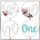 Light Blue 1st Glitter Birthday Centerpiece Sticks 12PCS Number 1 Table Topper One Centerpieces for Tables Anniversary Party Decorations First Birthday Party Supplies