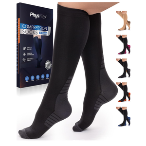 Compression Socks for Women & Men (20-30 mmHg) Support for Travel, Nurses, Pregnancy, Shin Splints, Sports and Everyday Wear S/M