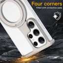 Metal Frameless Stand Phone Case Compatible with Galaxy S25 Ultra Phone Case Metal Magnetic Frameless Kickstand Case (Metal Silver Case)