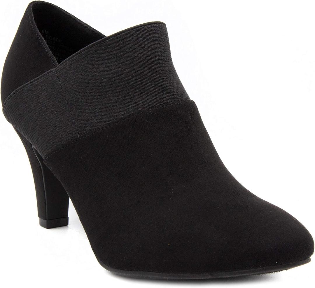 LONDON FOG Womens Bobbie Heel Ankle Booties (8, Black)