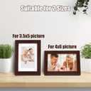 Egofine 4x6 Picture Frames with Plexiglass, Display Pictures 3x4.5 and 3.5x5 with Mat or 4x6 Without Mat Set of 4 for Tabletop and Wall Mounting, Walnut Color