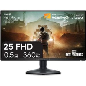 Alienware 25 Gaming Monitor AW2523HF 24.5" IPS LED Full HD (1920  1080) 360Hz Display - AMD FreeSync - VESA - Monitor (USB, HDMI) Height/Tilt/Swivel/Pivot Adjustability - Dark side of the Moon