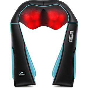 MagicMakers Shiatsu Neck Massager with Heat for Pain Relief Deep Tissue Valentine's Day Gifts for Him, Her | Ideal for Men, Women, Mom & Dad Amazing Back & Shoulder Relief from Daughter or Son, Black, Blue