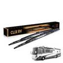 ClixWipers RV 2-Pack 32" + 32" Class-A OEM Heavy Duty Replacement All-Weather Steel Windshield Wipers for Jumbo Hook Arms - w/Saddle Adapter (Set of 2) – Replacement for Trico Wipers 67-324