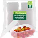 Freshware Food Storage Containers [50 Set] 34 oz Plastic Deli Containers with Lids, Slime, Soup, Meal Prep Containers, BPA Free, Stackable, Leakproof, Microwave, Dishwasher and Freezer Safe (Clear)
