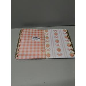 2 Pcs Pink Strawberry Bow Spiral Notebook, Cute Preppy Spiral Journal Notebook for Women Friend Girls, 160 Pages Trendy Hardcover Journaling Notebooks for Home Office Writing Aesthetic Notebooks