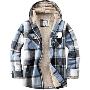 WINDFIT Women's Full Zip Fleece Flannel Jacket Plaid Sherpa Lined Jacket for Women, S