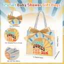 Spakon 25 Sets Here Comes The Son Baby Shower Party Favor Bags Boho Sun Gift Bags with Handles and Bow Ribbons for Baby Shower Birthday Party Decoration Supplies Goodie Souvenirs Treat