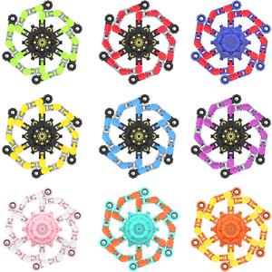 Christmas Transformable Fidget Spinners,Funny Stress Relief Sensory Fidget Toys,Deformable Chain DIY Robot Fingertip Gyros Toys Party Favors Christmas Stocking Stuffers for Kids and Adults (9PC)