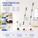 Highyes Electric Spin Scrubber for Bathroom | IPX7 Waterproof Shower Scrubber with Extendable Long HandleBathroom Cleaning Scrubber with 7 Reusable Brush Heads
