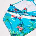 Kanu Surf Girls Mahina UPF 50+ Beach Sport Halter Bikini 2-Piece Swimsuit (Leonie Floral Aqua)