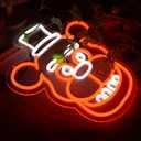 Bear Neon Signs for Wall DecorLED Neon Lights for GameroomBirthdayChristmas Gifts for kids 5V Power Adapter (wite+orange)