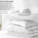 CozyLux King Size Comforter Set White - 7 Pieces Bed in a Bag King, Luxury Soft Bed Set for All Seasons, Bedding Set with Down Alternative Comforter, Sheets, Pillowcases & Shams