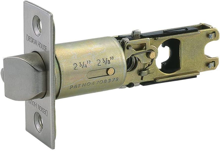 Design House 790782 Adjustable 2-Way Square Corner Replacement Entry Latch Satin Nickel