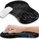 Ergonomic Mouse Pad Wrist Support with Memory Foam Massage Bulge, Carpal Tunnel Pain Relief Mousepad Wrist Rest for Mouse(12x8 inch,Sea Wave)