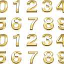 Hotop 20 Pieces Mailbox Numbers 0-9, Self Adhesive 3D Address Numbers for House Outside, Waterproof Door Room Stickers for Office Wall Apartment Decor(2 Inch,Gold)
