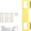 Door Strike Plate Reinforcement Plate for Exterior Interior Door Deadbolt Fix Door Frame Door Jamb, Latch Reinforcement Plate Security Striker for Use with 5-1/2 to 6 Hole, Steel, Brass, 1 Pack