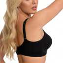 Minimizer Bras for Women, Smoothing Underwire Seamless Bra, Full Coverage Shaping Lingerie for Fuller Busts (Black)