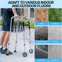 2 x 2024 Upgraded Walker Ski Glides Made with Wear-Resisting Rubber Base, NOT Scratch Floor, Universal Fit Walker Accessories for Folding Walkers, Walker Glides for Seniors, Walker Feet Replacement (Black)