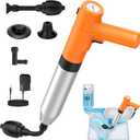 cauzyart Toilet Plunger, Electric Sink Plunger for Bathroom, Rechargeable High Pressure Toilet Snake Drain Clog Remover with Holder for Bathroom, Floors, Shower