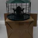 Kingsyard Mesh Caged Bird Feeders for Outdoor Hanging, Tube Squirrel Proof Bird Feeders with Seed Tray for Small Birds Finches Bluebird, Rain Proof Covered, 4 Feeding Ports, Green