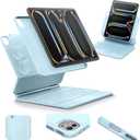 ESR iPad Pro 13 Inch Case with Keyboard (M5/M4, 2025/2024), iPad Pro 13 Keyboard Case with Easy-Set Magnetic Stand, Portrait/Raised Modes for iPad Pro 13, Removable, Rebound 360 Series, Blue