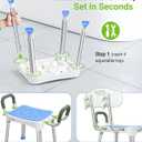 Widened Shower Chair for Inside Shower with Padded Back & Arms,400 lbs Heavy Duty & Adjustable Shower Chair for Elderly and Disabled, Non-Slip Shower Seat, Bath Chair for Tub