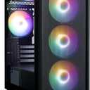 Zalman M4 SE Micro-ATX MATX Desktop RGB Gaming PC Case, 6X RGB Fans