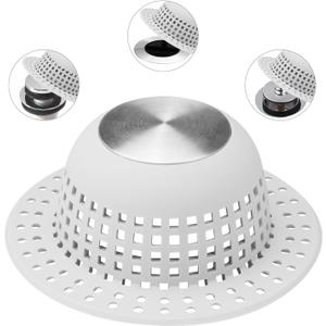 Aluvor Shower Drain Hair Catcher Bathtub Drain Cover Shower Protector for Pop-Up & Regular Drains (Gray)