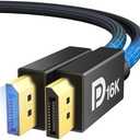 IVANKY 80Gbps Displayport Cable 2.1, 16K DP Cord [16K@60Hz,8K@120Hz,4K@240Hz], Display Port 2.1 Cable Support HDR10, HDCP, DSC 1.2a, for 5090,7900Graphics/PC/TV/Gaming Monitor, 6.6FT