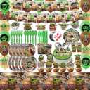 188Pcs Baby 𝓨𝓸𝓭𝓪 Birthday Decorations for Kids and Adults, Baby 𝓨𝓸𝓭𝓪 Birthday Party Supplies for 10 Guests Includes Birthday Banner, Backdrop, Cake Topper, Cupcake Toppers Stickers Etc.