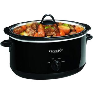 Crock-Pot 8-Quart Manual Slow Cooker, XL Family Size Serves 10+ People, Removable Stoneware with Warming Setting, Dishwasher Safe for Easy Cleanup, Black