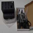 15 Pcs Kitchen Knife Set with Block Self Sharpening, Dishwasher Safe, 6 Steak Knives, Anti-slip handle, Black