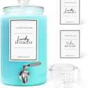 Large 1 Gallon Laundry Liquid Detergent Dispenser with Spigots and Measuring Cups, 4L Laundry Soap Holder Organizer for Fabric Softener, Soap, Glass Containers for Room Organization Storage (1 Pack)