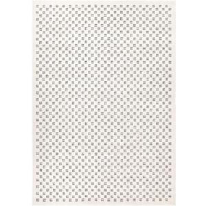 Simply Southern Cottage Lecompte Rug - 4' X 6' Rectangle in Natural Granite Grey, High-Low, Geometric Design, Indoor Outdoor Patio and Home Decor