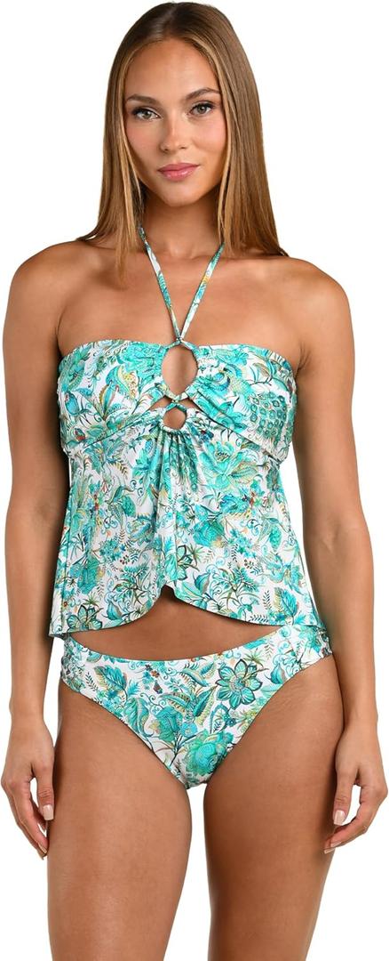 Sunshine 79 Women's Bandeau Tankini Swimsuit Top (6, Multi)