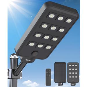 JAYNLT X-13000W Solar Street Lights Outdoor, Ultra-Large 6500K Commercial Parking Lot Lights Dusk to Dawn,IP67 Waterproof Solar Power Flood Security Light for Playground,Road