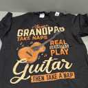 Real Grandpas Play Guitar Then Take Nap Funny Guitarist T-Shirt, M