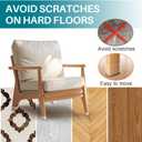 24 Pcs Chair Leg Floor Protectors Rectangle, Silicone Felt Furniture Leg Pads Caps Covers for Hardwood Floors, Fit L:1-1/2" to 2", W:3/4" to 1"