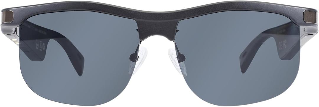 Bluetooth Smart Glasses, Polarized Sunglasses for Men Women, Open Ear Sport Sunglasses, Built in Mic, Voice Assistant, Bluetooth 5.0, UV400 Protection (Black)